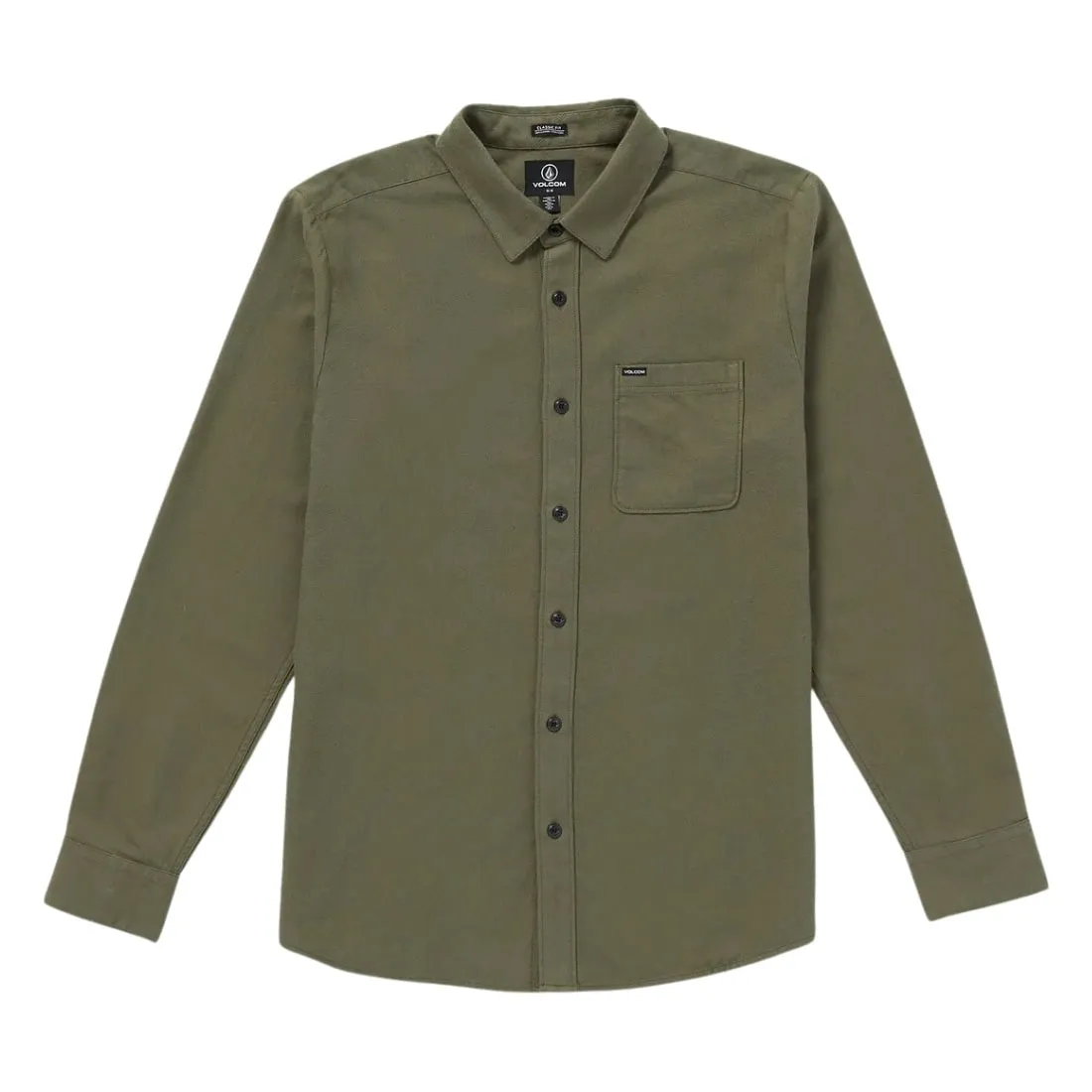 Volcom Caden Solid Longsleeve Shirt - Wintermoss