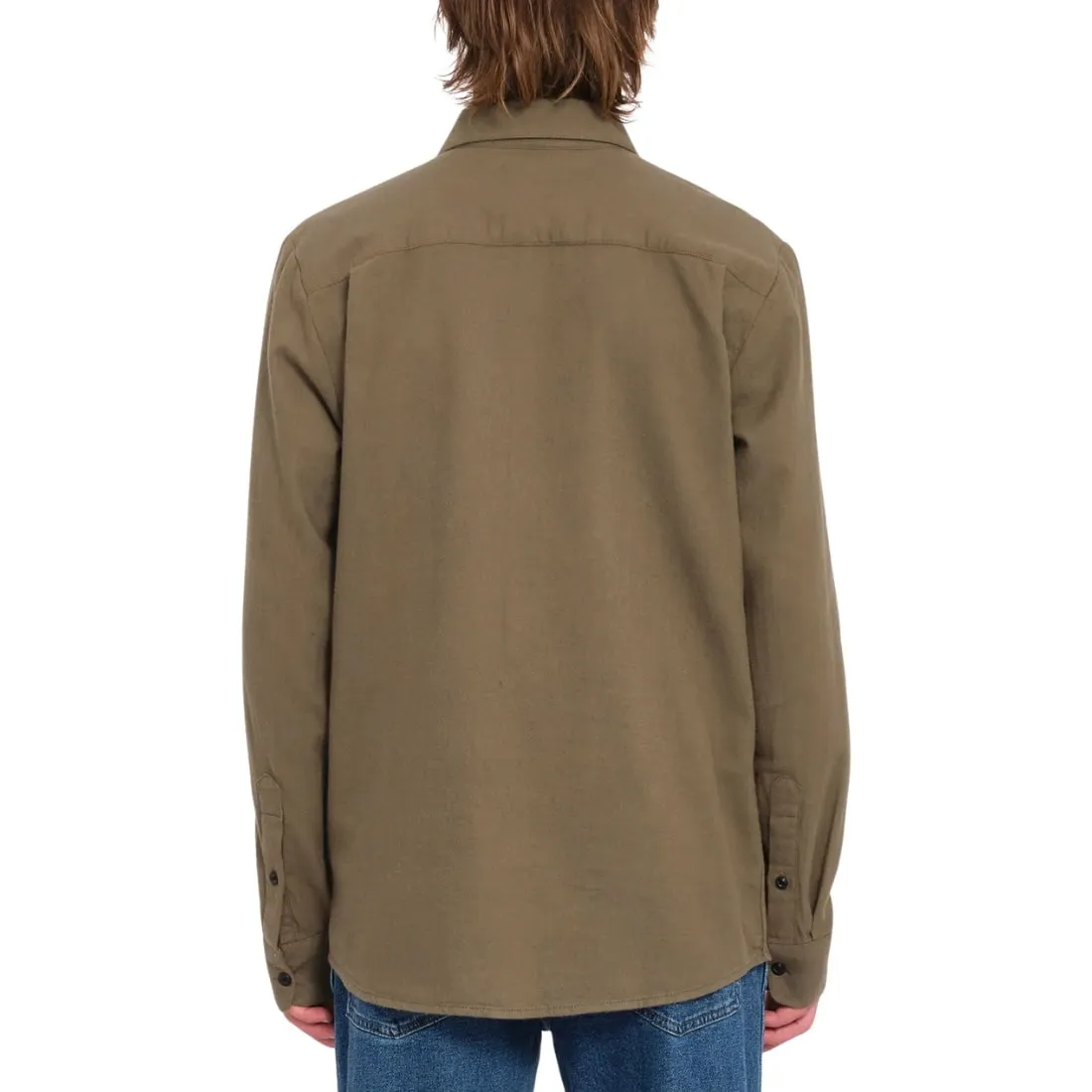 Volcom Caden Solid Longsleeve Shirt - Wintermoss