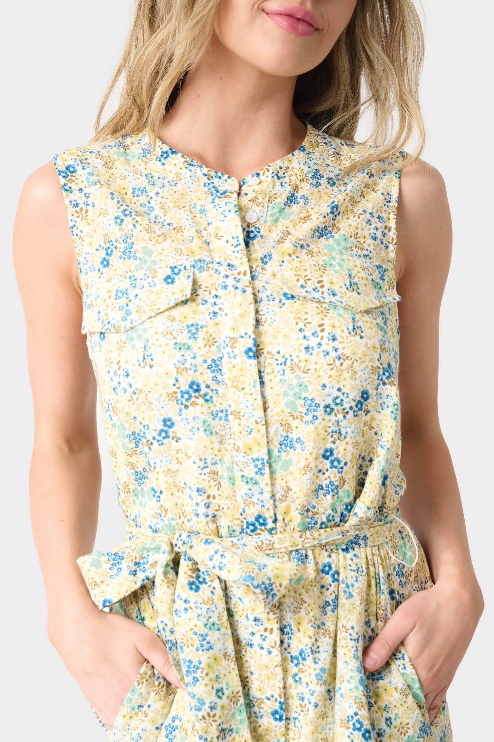 Wildflower Sleeveless Belted Tiered Dress
